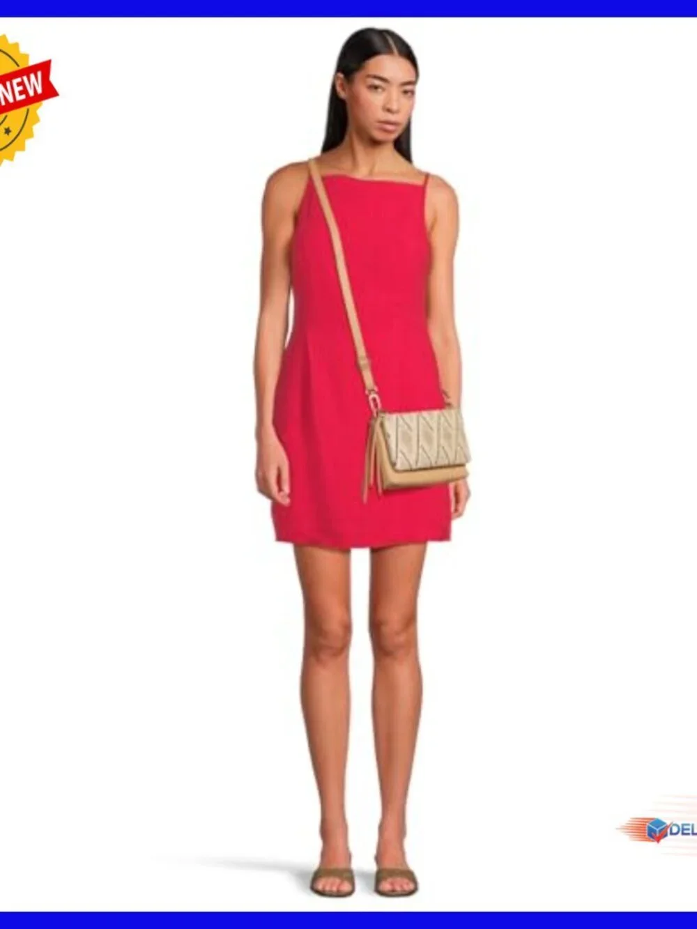 Leather Double Crossbody Hobo Bag with Adjustable Strap